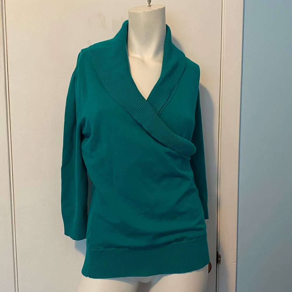 Stunning green emerald wrap sweater